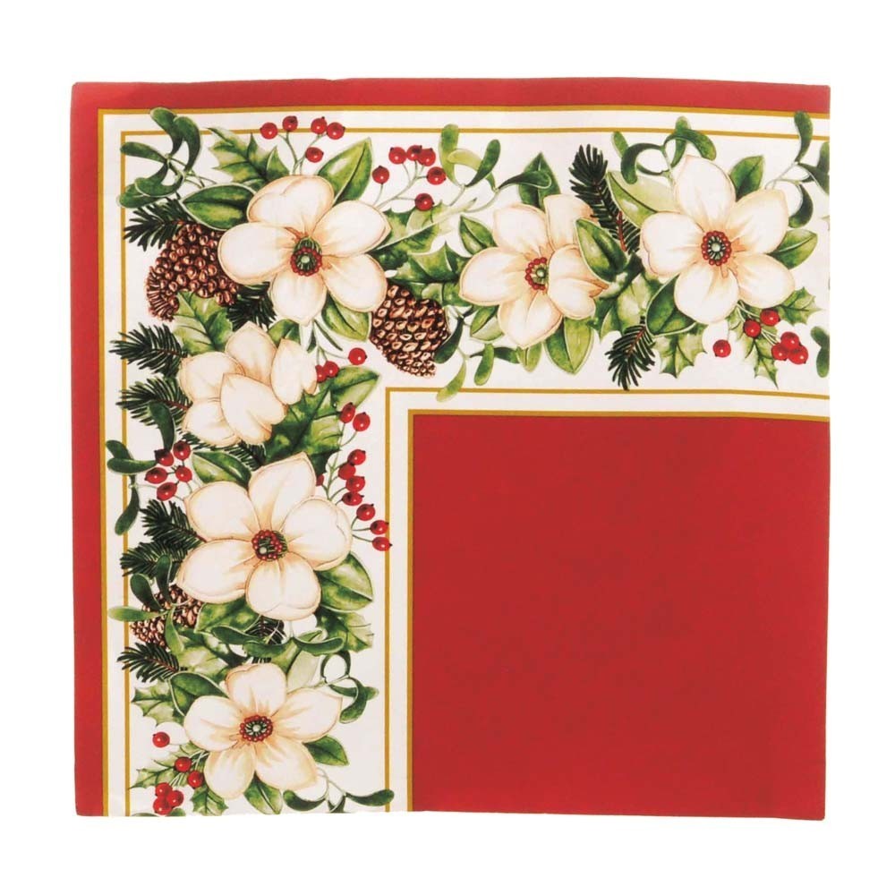 Conjunto com 20 Guardanapos de Natak Flores Vermelho