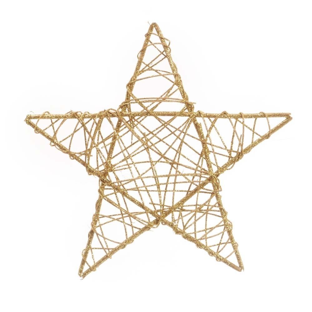 Enfeite Natalino Estrela Dourada 30 cm