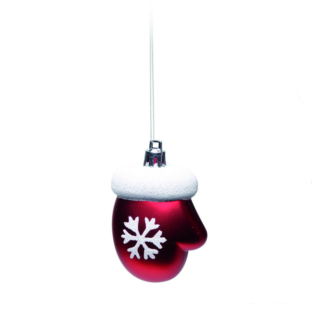 Enfeite P/ Árvore De Natal Luva 3 Pçs Vermelho