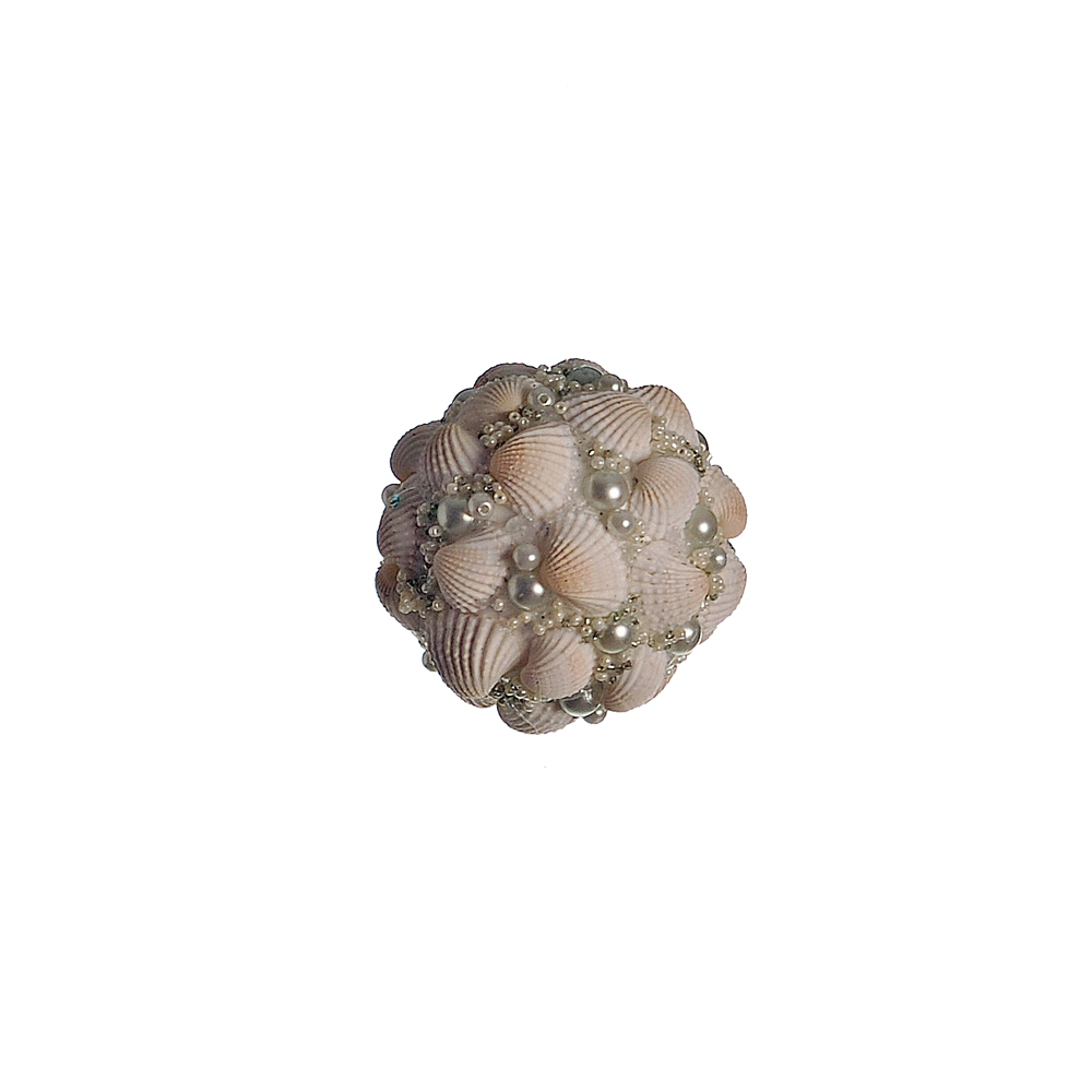 Enfeite de Natal Bola Concha Branco 10 cm