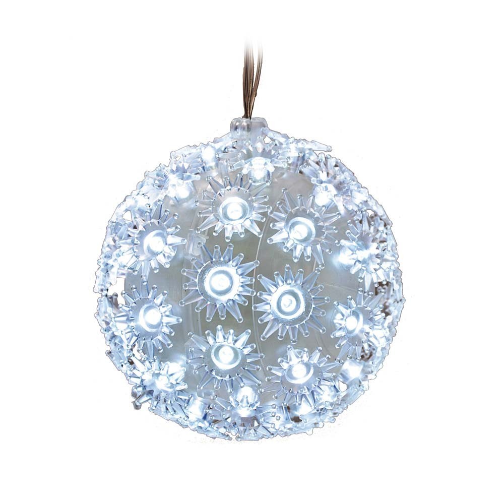 Enfeite de Natal Bolas com Luz de LED 110V Branco