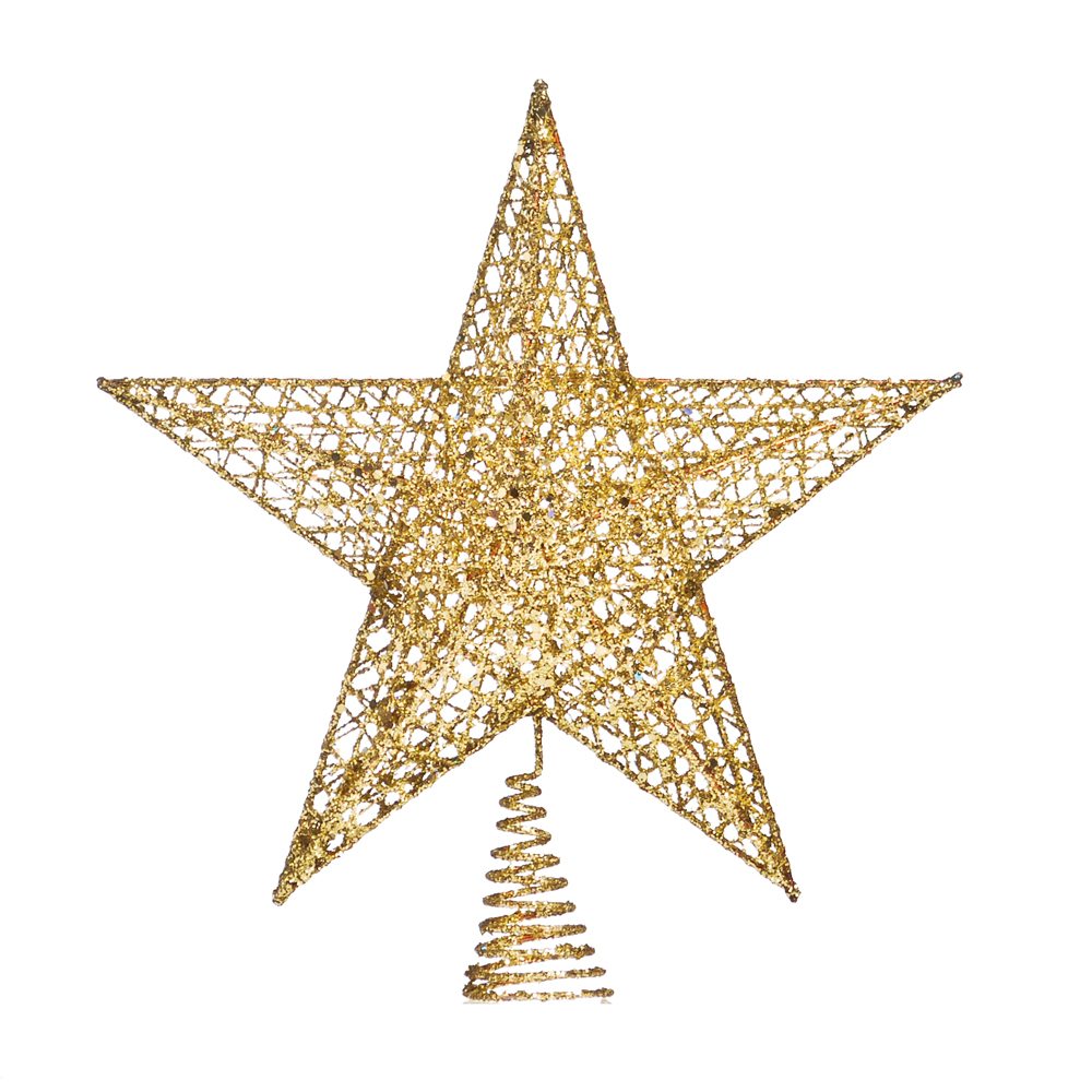 Enfeite de Natal Estrela Vazada Dourada 25 cm