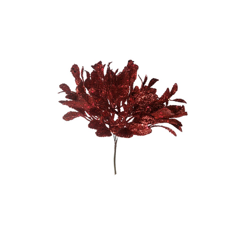 Enfeite de Natal Folhas Vermelho