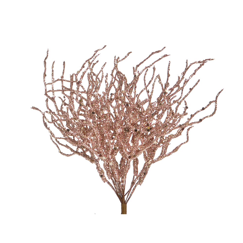 Enfeite de Natal Galho Rosé Gold 20 cm