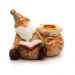 Enfeite de Natal Papai Noel Bege