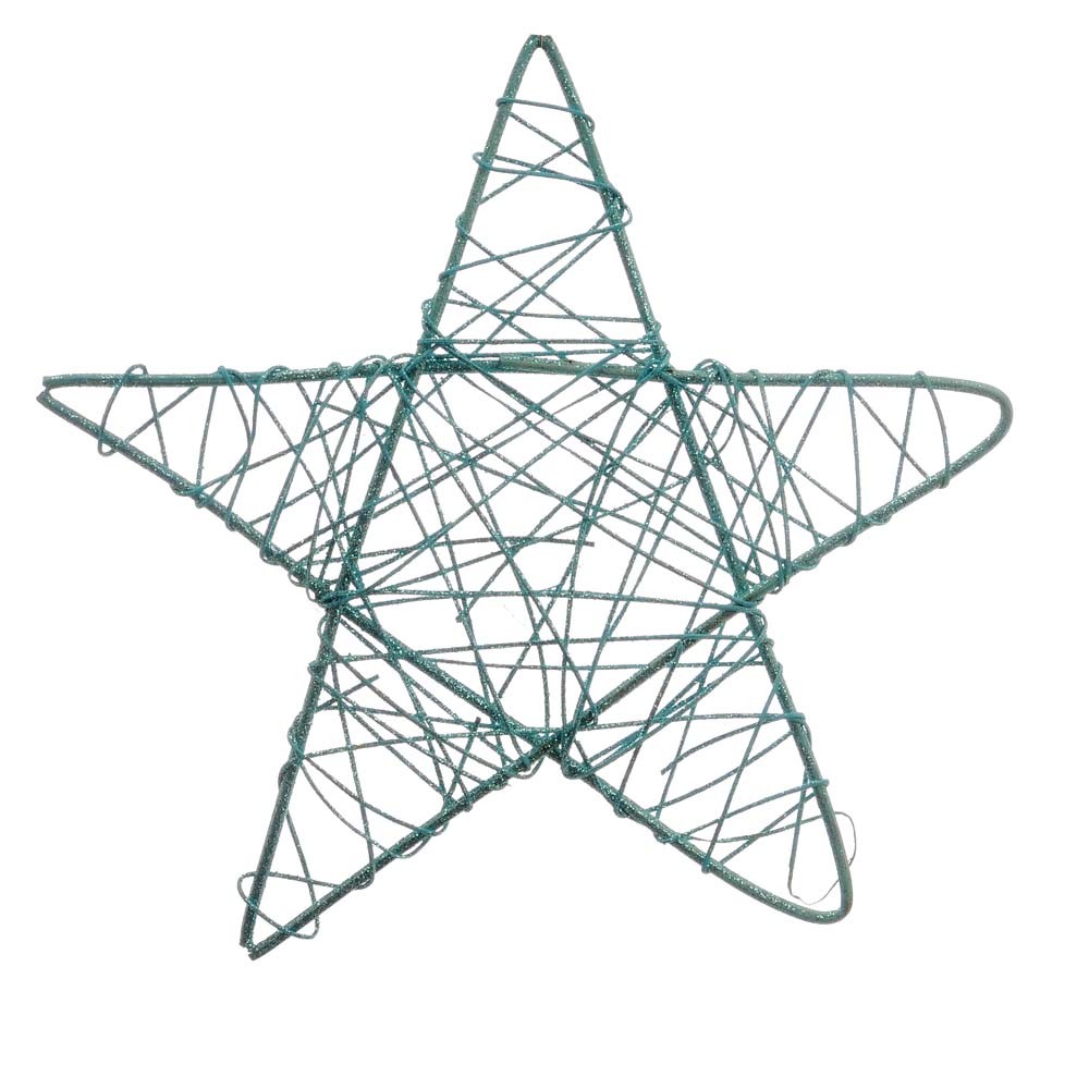 Estrela Decoração Natalina 35x35 Cm Cor Azul Plástico 1 Peça