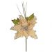 Flor decoração natal 1 Unidade flor comborda glitter nude