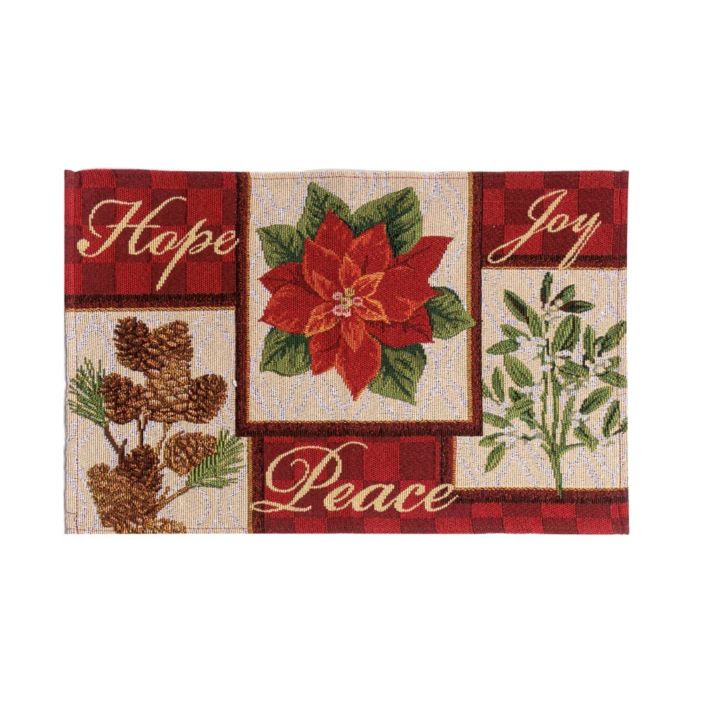 Lugar Americano Hope Joy Peace Vermelho