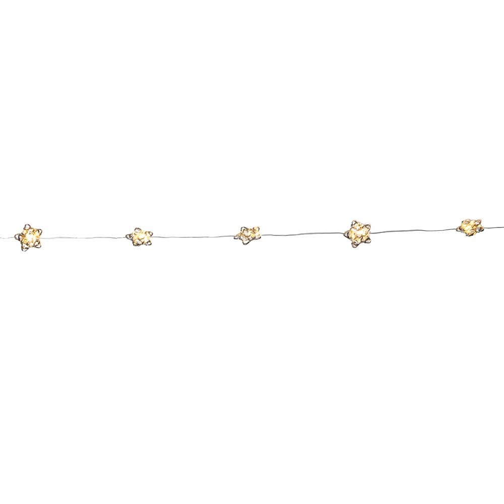 Luminária Cordão Pisca Pisca de LED Estrela Prateado
