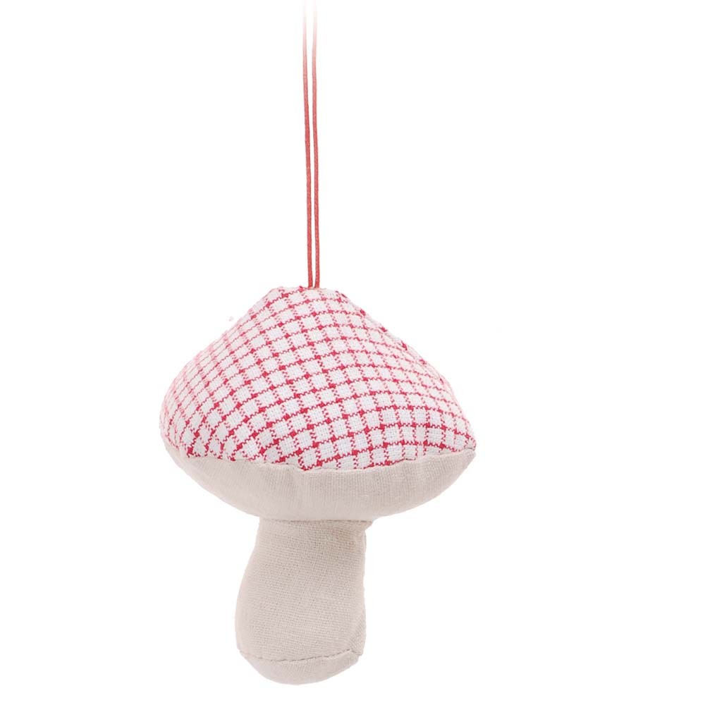 Mini Cogumelo Para Pendurar Árvore Natal 9Cm Cor Vermelho
