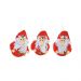 Papai Noel Decoração Árvore Natal 3 Peças 9x7Cm Vermelha