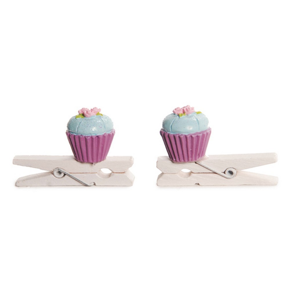 Pregador Cupcake Decoração Festa Páscoa C/ 4 Pçs Azul