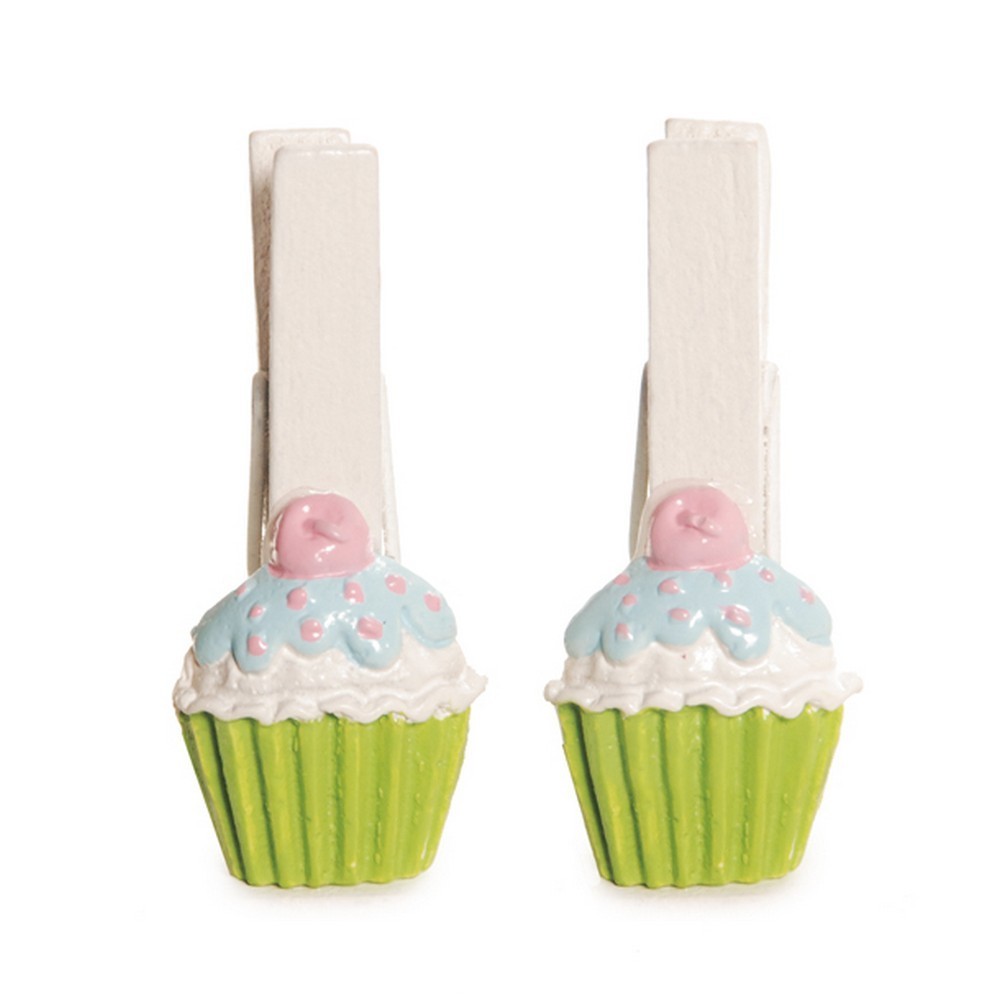 Pregador Cupcake Decoração Festa Páscoa C/ 6 Pçs 6 Unid. Verde