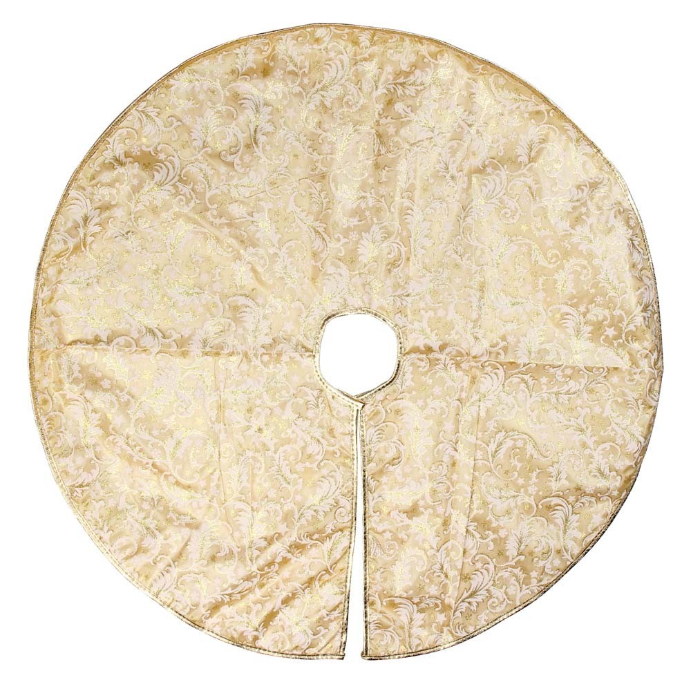 Saia para Árvore de Natal Folhas Bege 100 cm