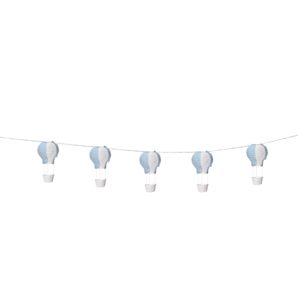 Varalzinho de Balões Luminosos Azul/Branco Decoração