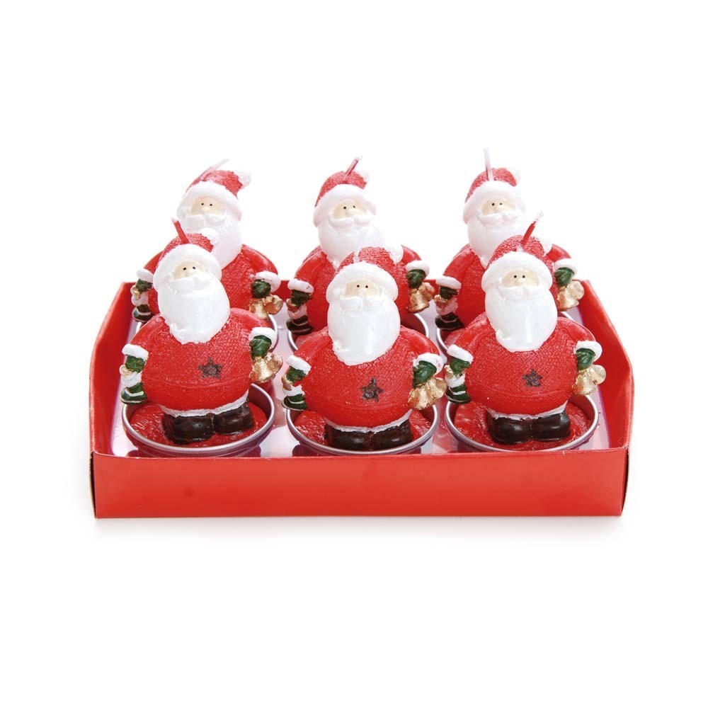 Vela De Natal Vela Papai Noel 6 Unidades 6 X 4 Cm Vermelha