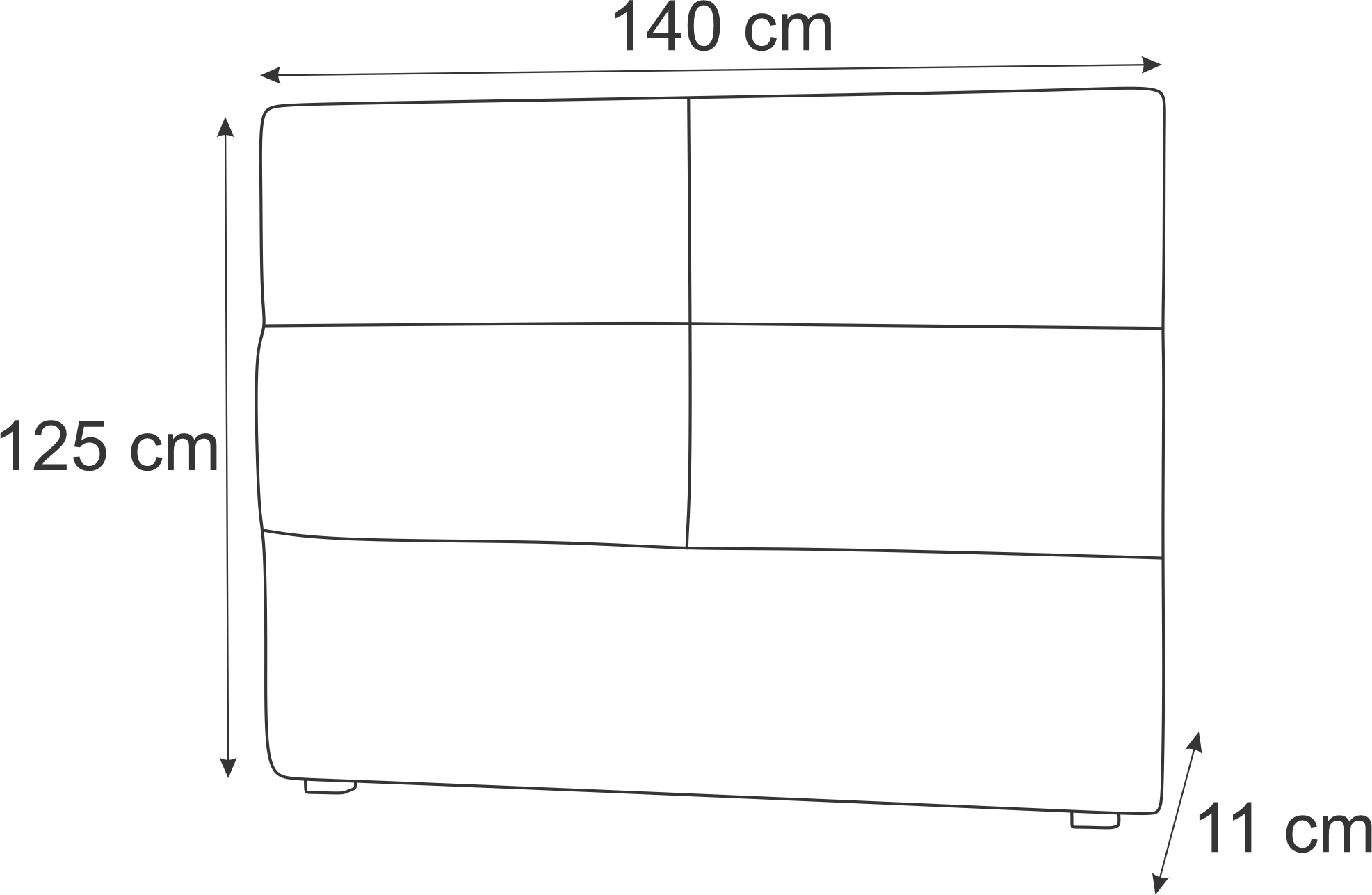 Cabeceira Casal  Bia 140 CM Suede Bege - D A Decor