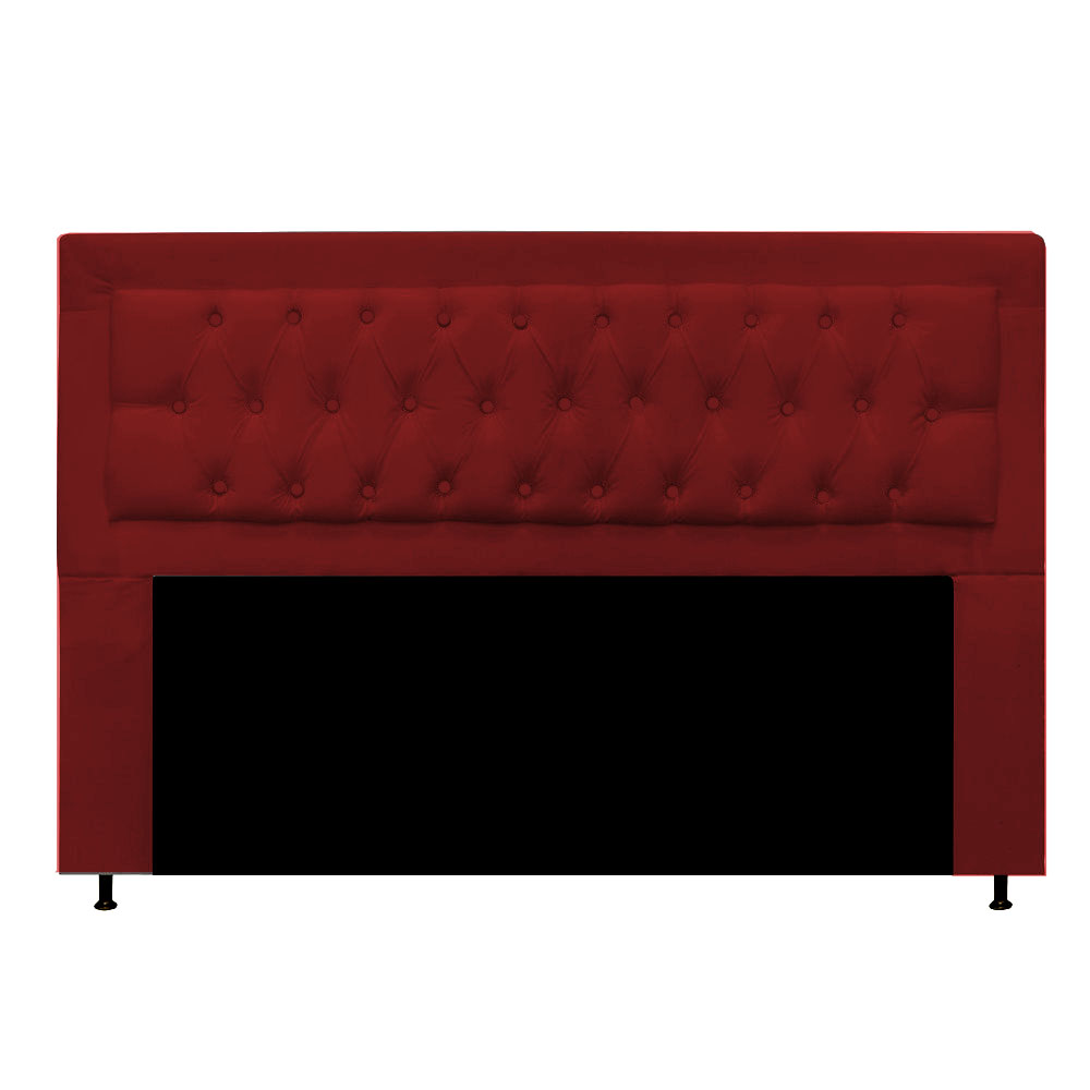 Cabeceira Casal  Bianca 140 CM Suede Vermelho - D A Decor