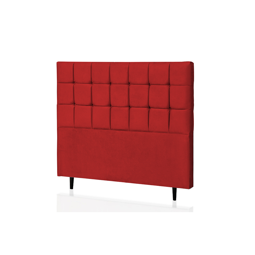 Cabeceira Casal  Livia 140 CM Suede Vermelho - D A Decor