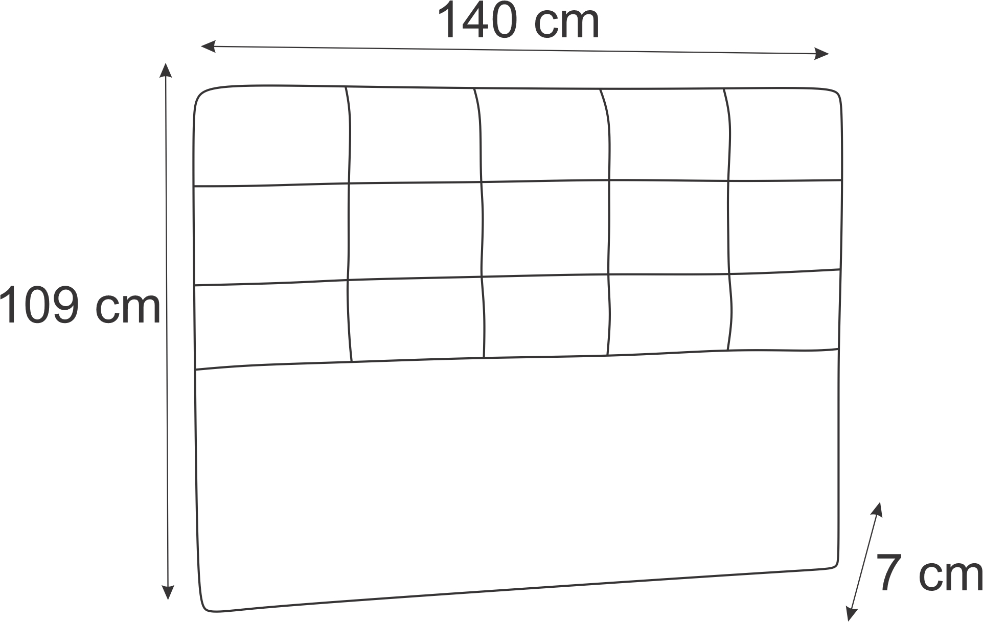 Cabeceira Casal Jordania 140 CM Suede Marfim - D A Decor