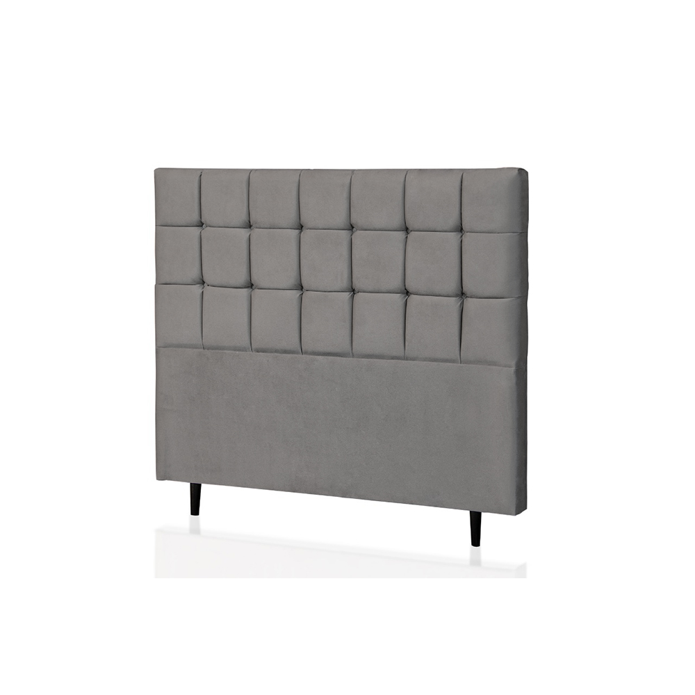 Cabeceira Casal Livia 140 CM Suede Cinza - D A Decor