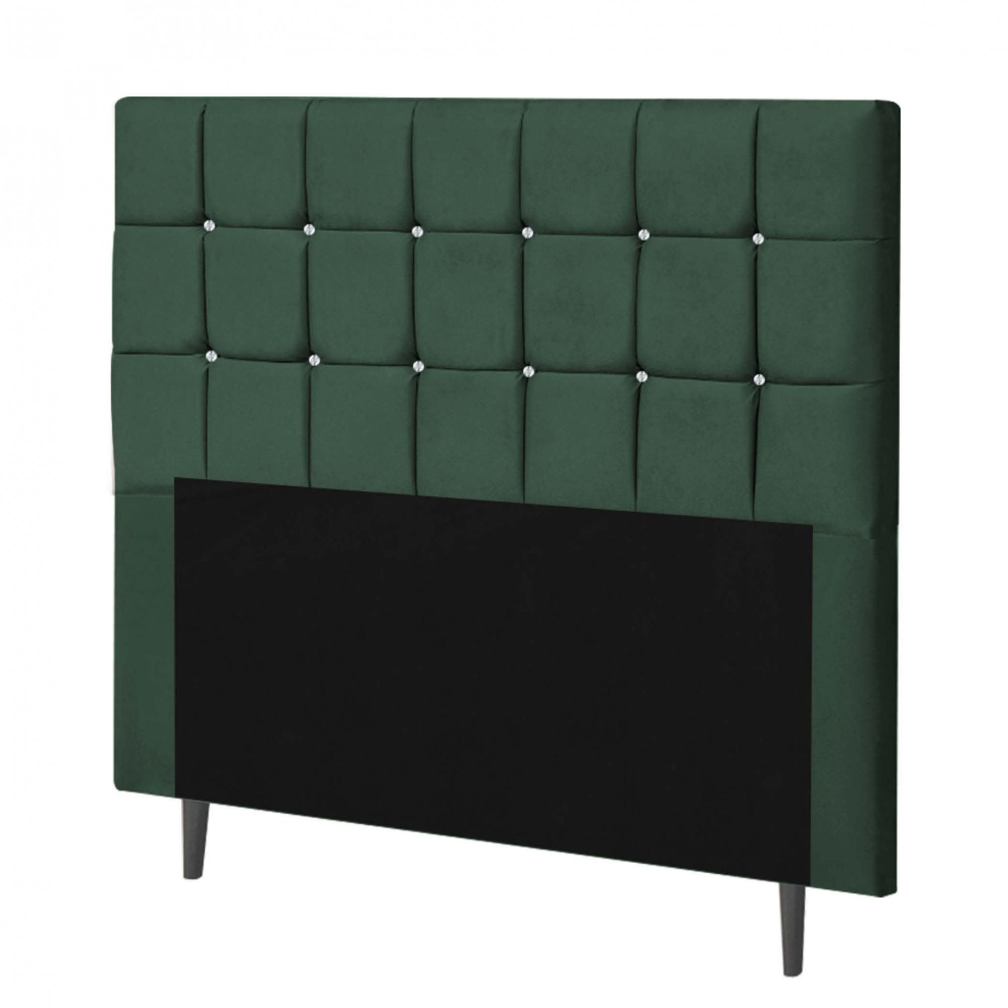Cabeceira Estofada Espanha 160CM Queen Strass Suede Verde - D A DECOR