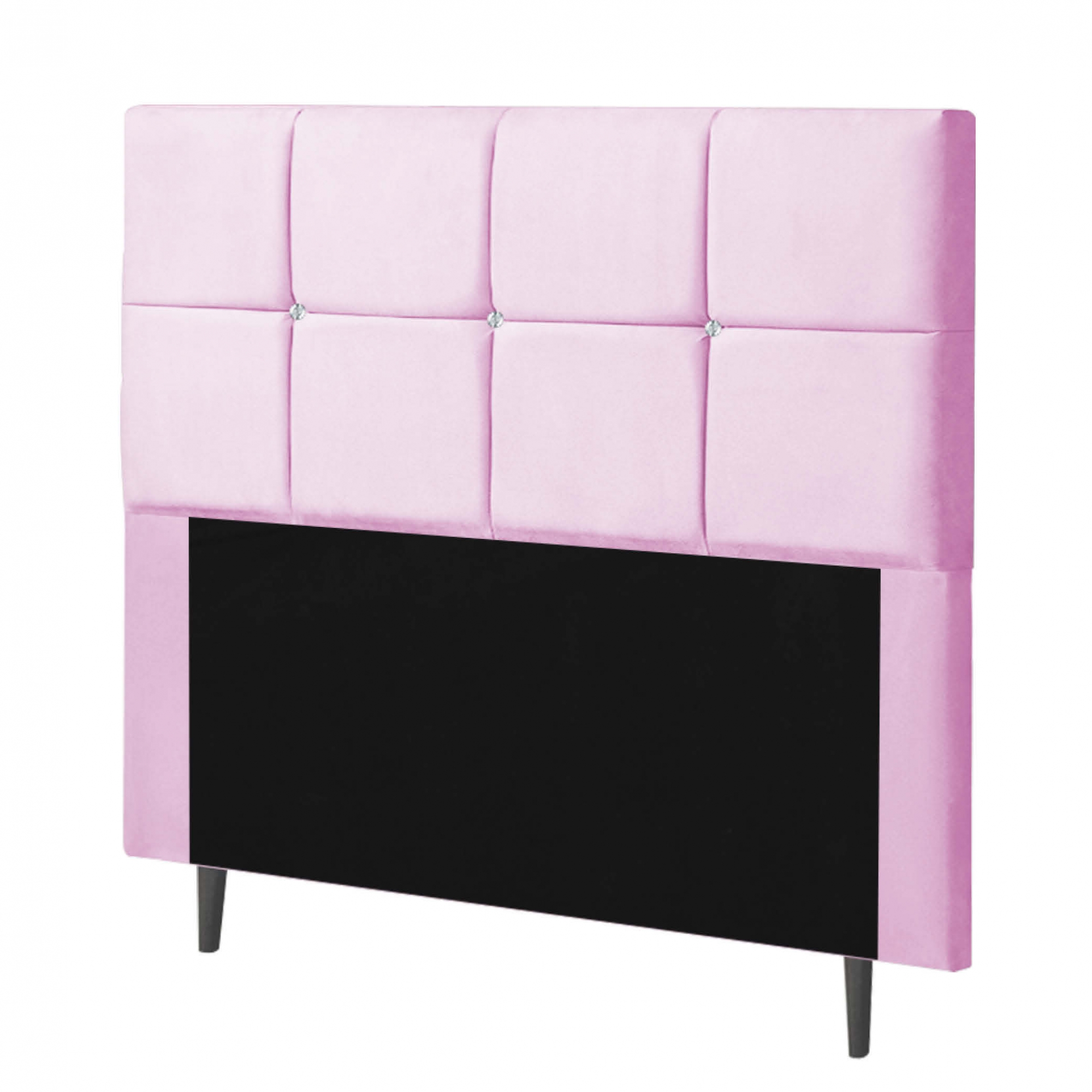 Cabeceira Estofada Poliana 140CM Casal Strass Suede Rosa - D A DECOR