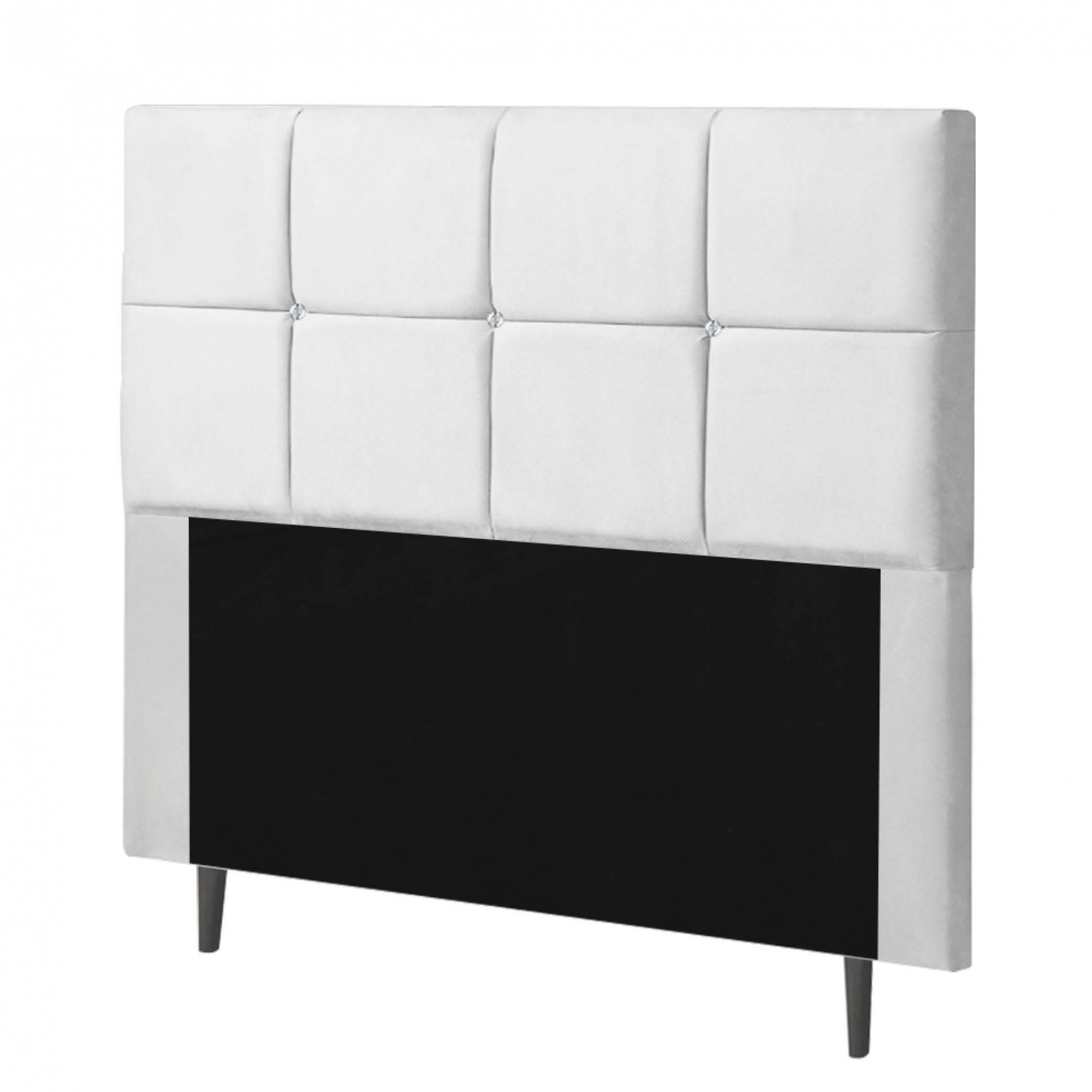 Cabeceira Estofada Poliana 160CM Queen Strass Suede Branco - D A DECOR