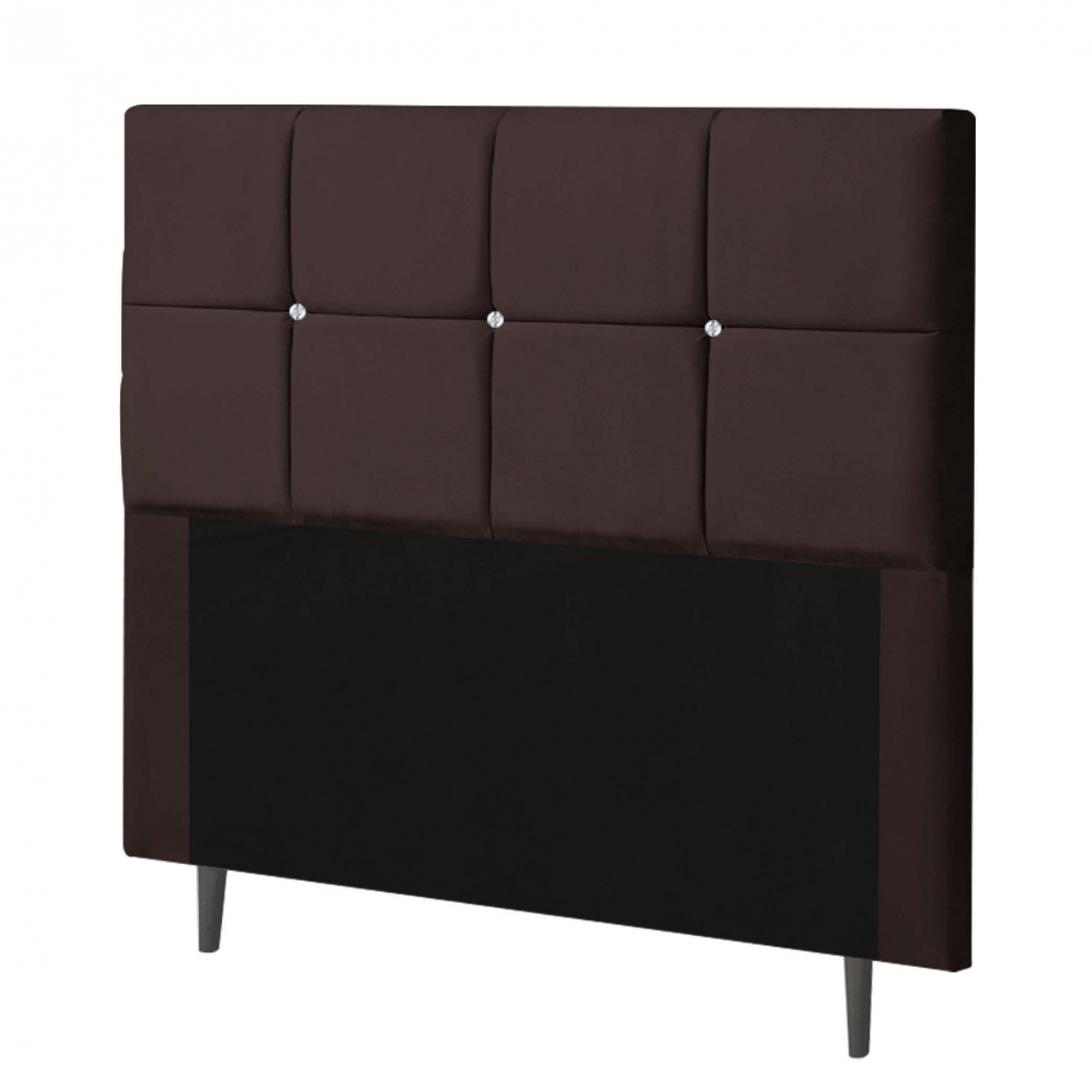 Cabeceira Estofada Poliana 160CM Queen Strass Suede Marrom - D A DECOR