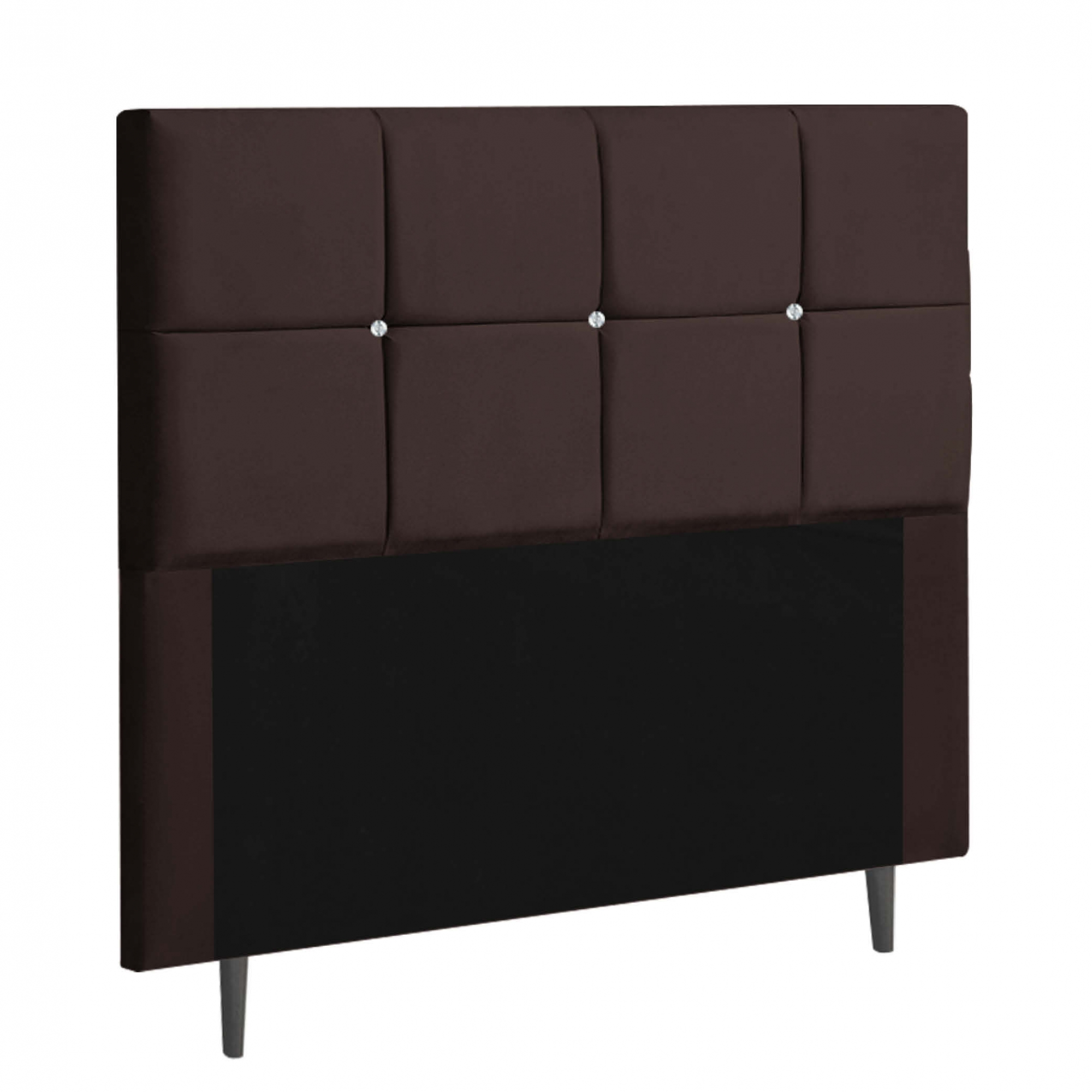 Cabeceira Estofada Poliana 160CM Queen Strass Suede Marrom - D A DECOR