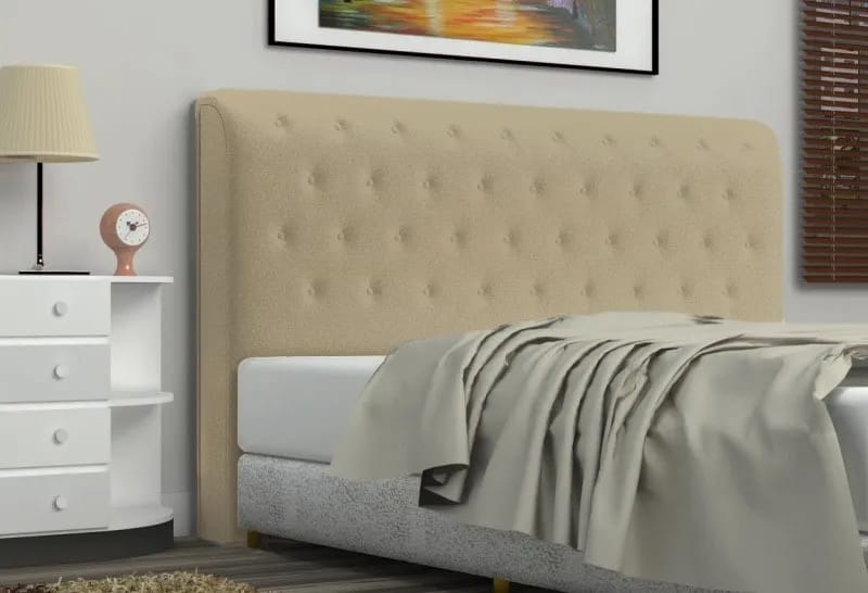 Cabeceira King Brenda 195 CM Suede Bege - D A Decor