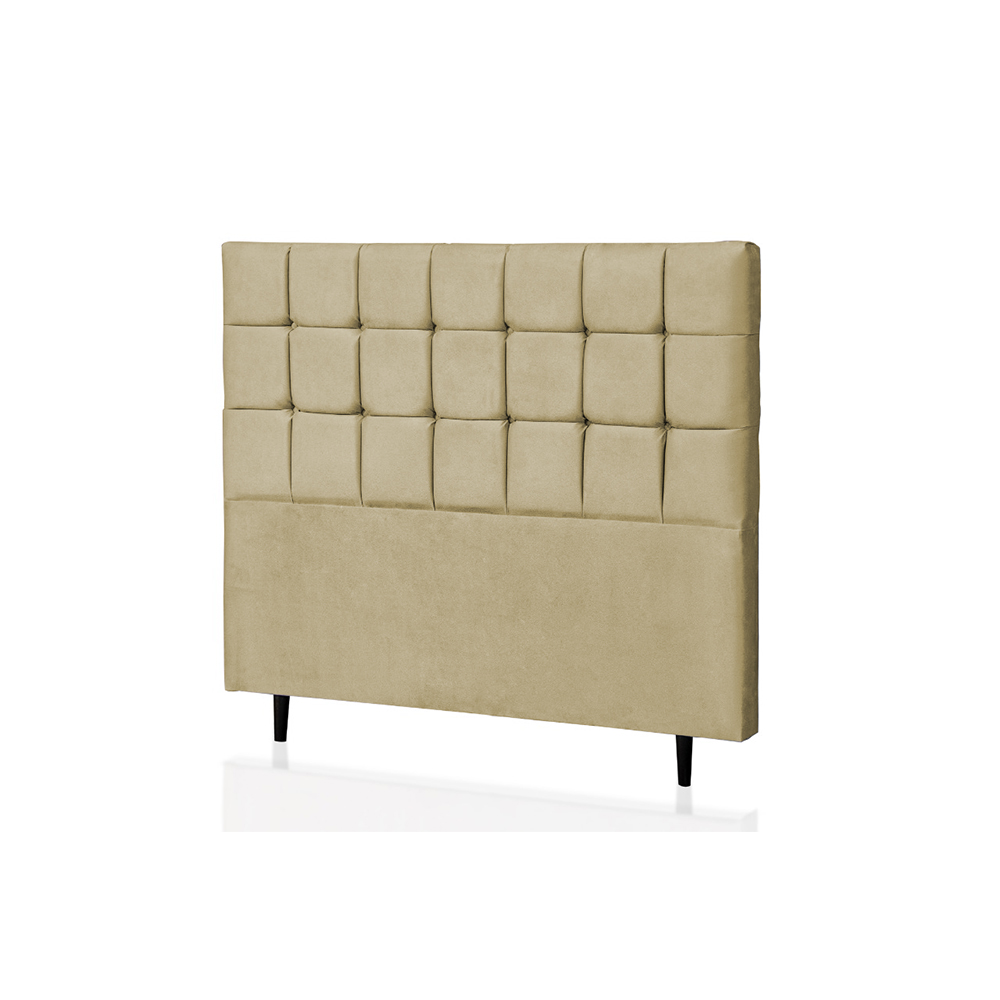 Cabeceira King Livia 195 CM Suede Bege - D A Decor