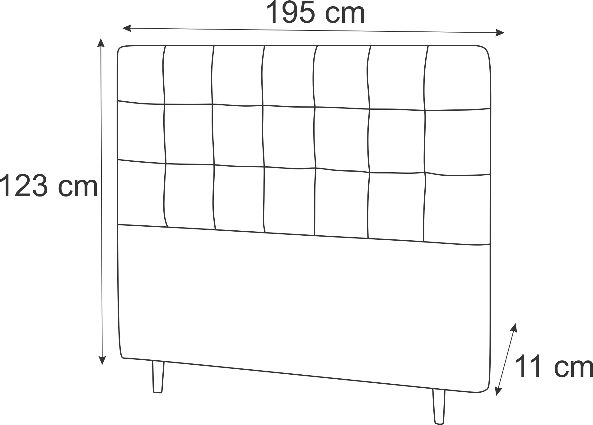 Cabeceira King Livia 195 CM Suede Bege - D A Decor