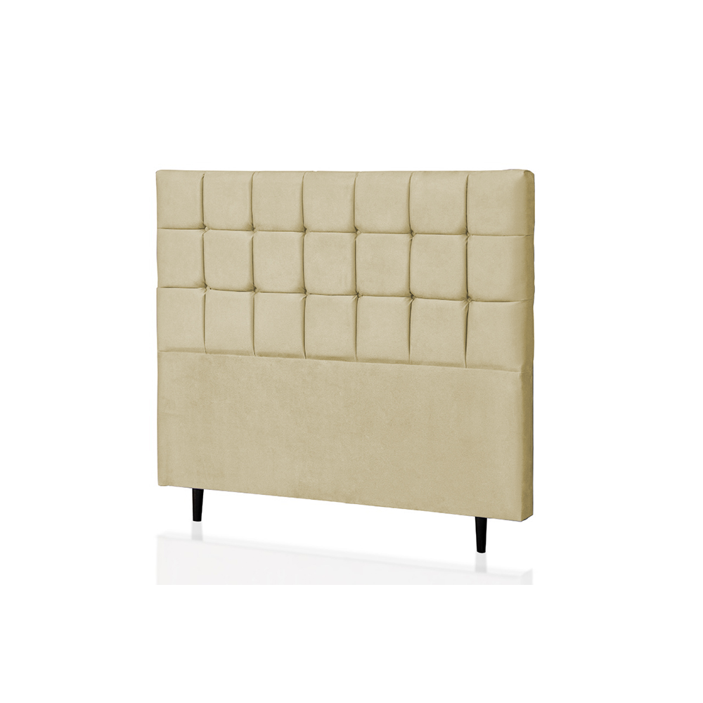 Cabeceira King Livia 195 CM Suede Marfim - D A Decor