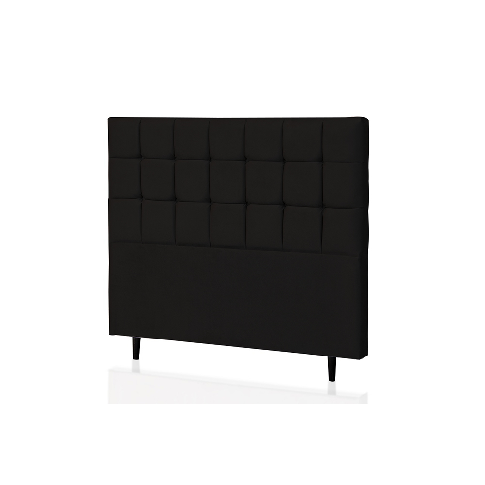 Cabeceira King Livia 195 CM Suede Preto - D A Decor