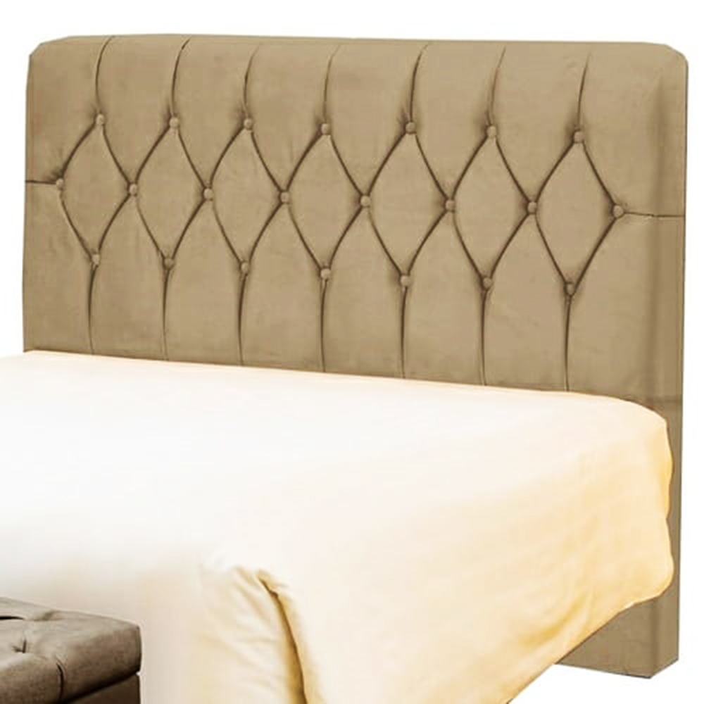 Cabeceira King Pérola 195 CM Suede Camurça - D A Decor