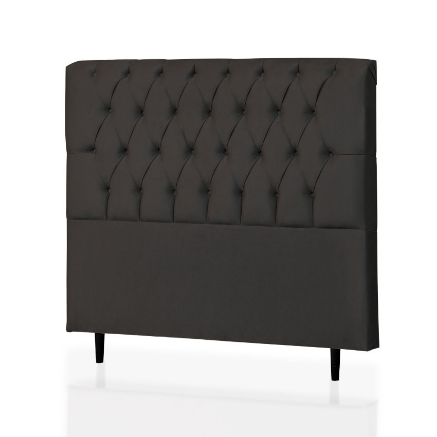 Cabeceira Queen Alice 160 CM Suede Preto - D A Decor