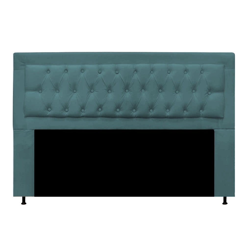 Cabeceira Queen Bianca 160 CM Suede Azul Turquesa- D A Decor