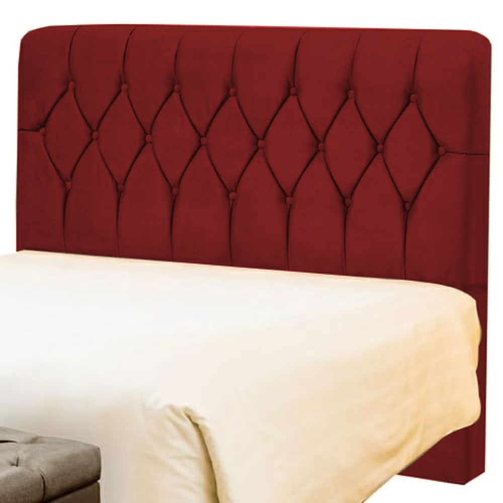 Cabeceira Queen Bolivia 160 CM Suede Vermelho - D A Decor