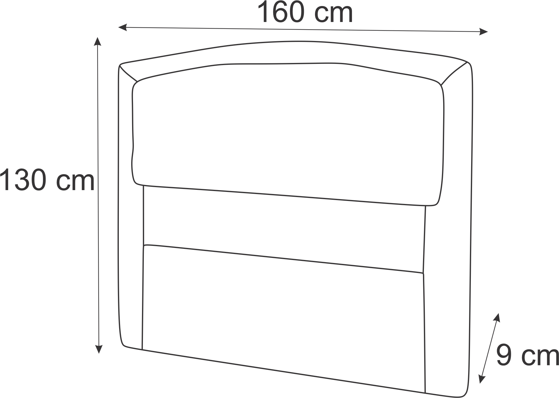 Cabeceira Queen Geovana 160 CM Suede Marrom - D A Decor
