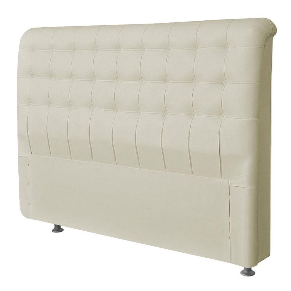 Cabeceira Queen Imperatriz 160 CM Suede Bege - D A Decor