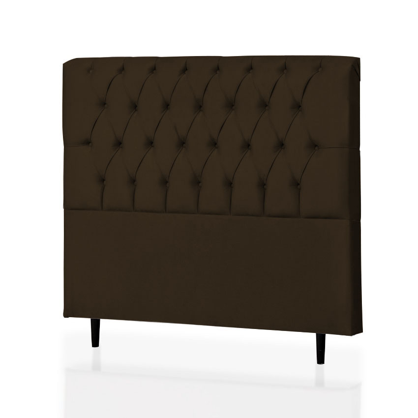 Cabeceira Queen Maria 160 CM Suede Marrom - D A Decor