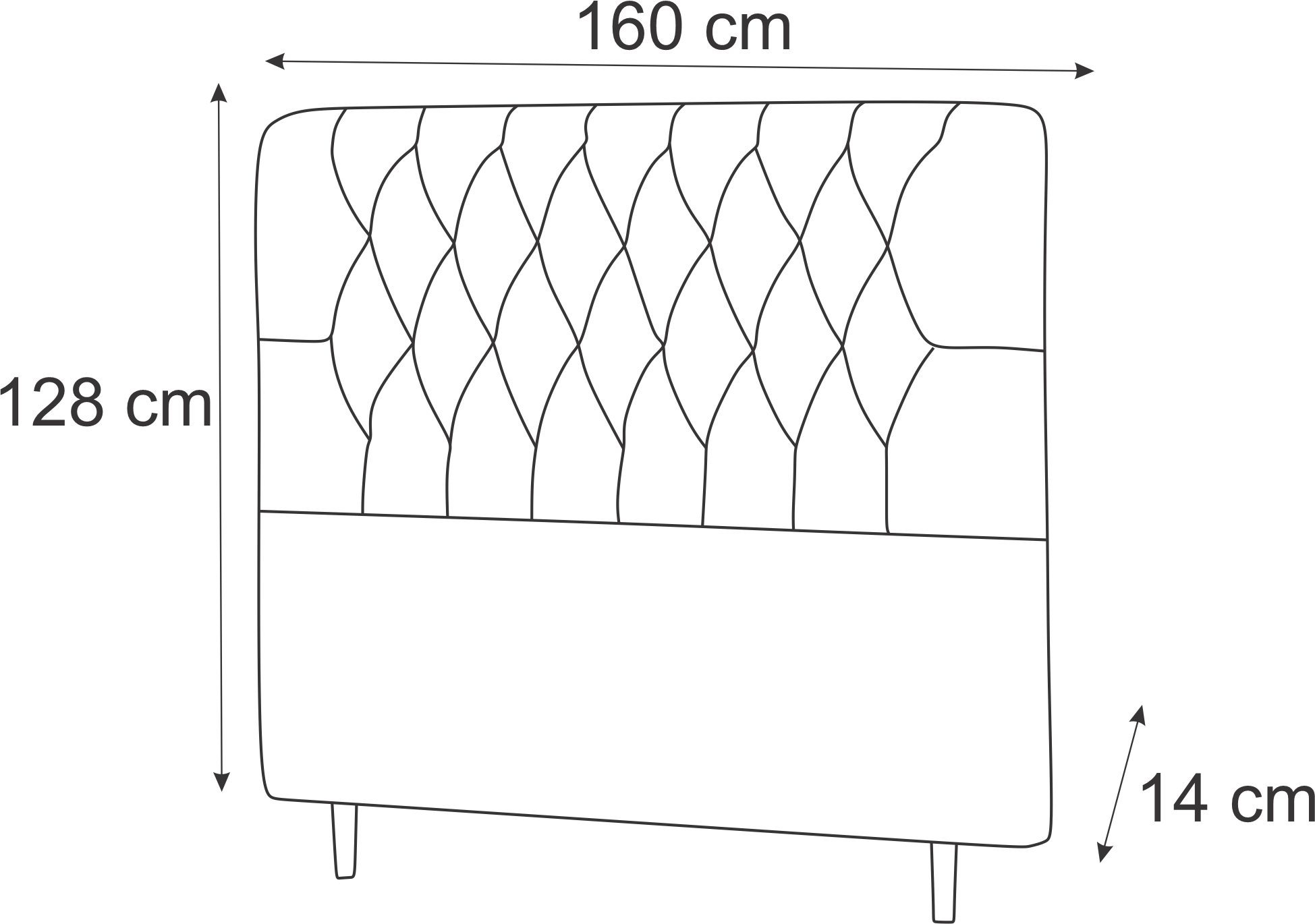 Cabeceira Queen Maria 160 CM Suede Marrom - D A Decor