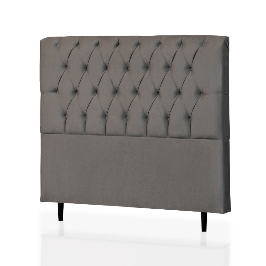Cabeceira Queen Paris 160 CM Suede Cinza - D A Decor