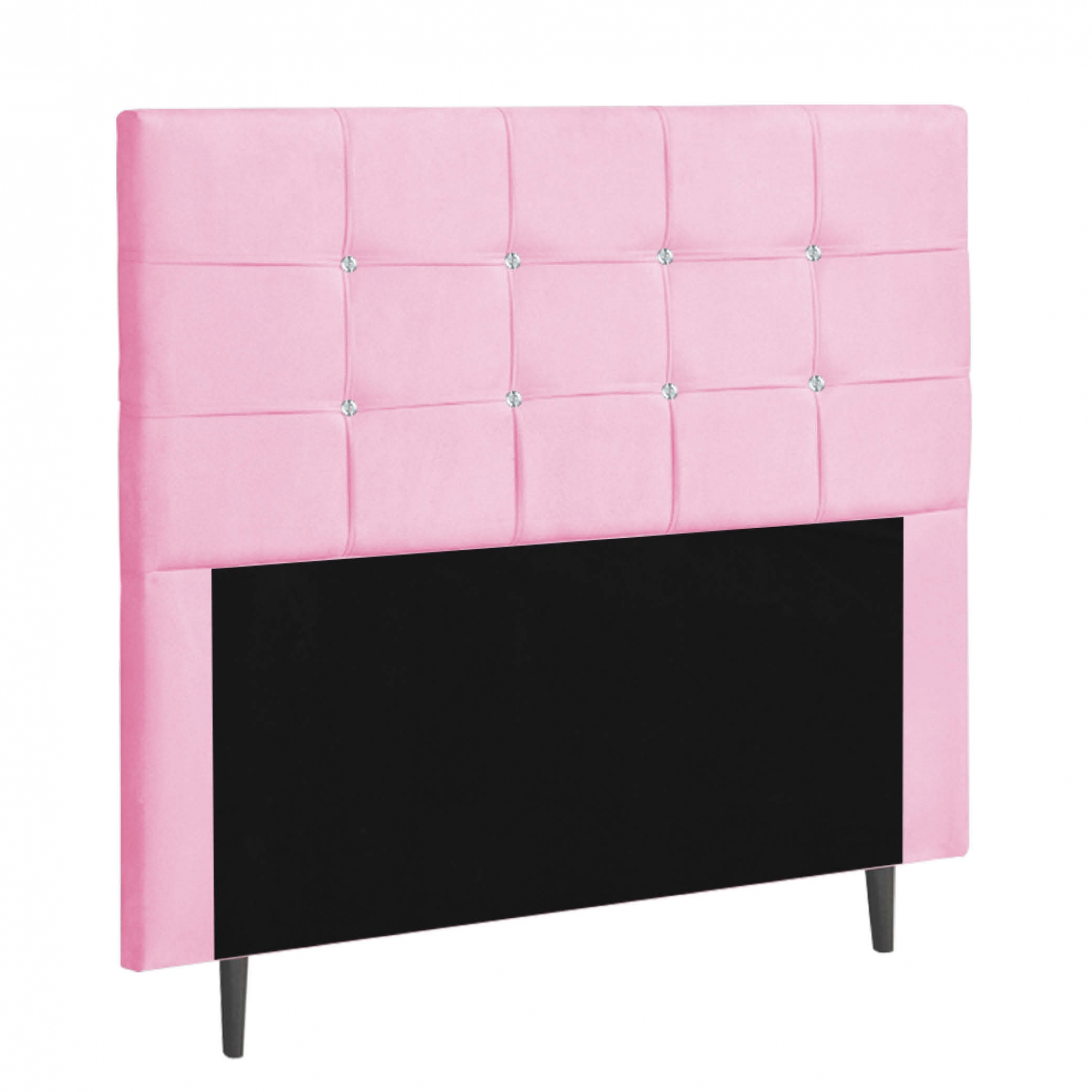 Cabeceira Queen Strass Jordania 160 CM Suede Rosa - D A Decor