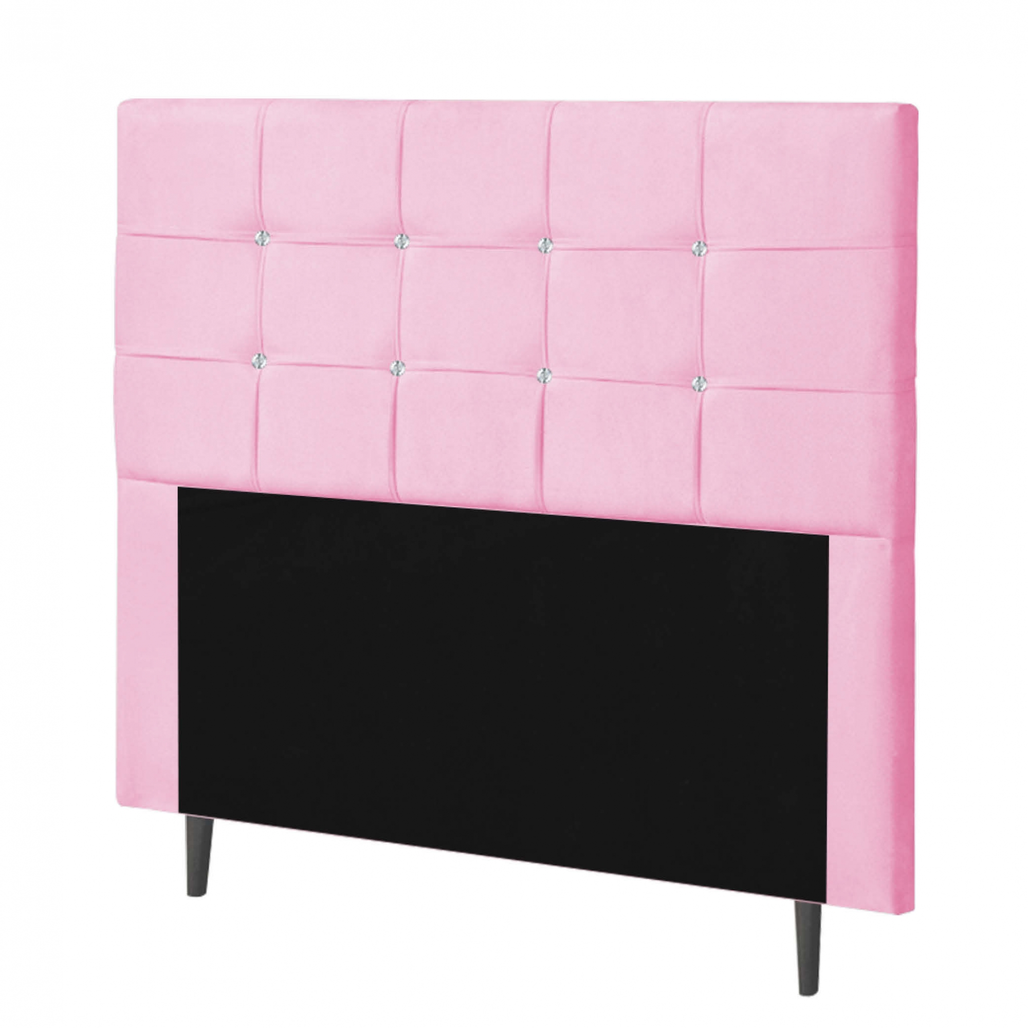 Cabeceira Queen Strass Jordania 160 CM Suede Rosa - D A Decor