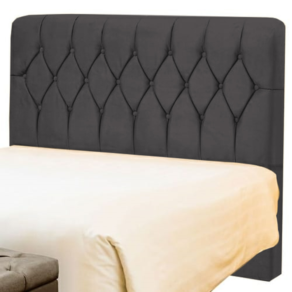 Cabeceira Solteiro Bolivia 90 CM Suede Cinza - D A Decor