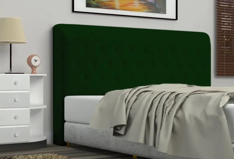 Cabeceira Solteiro Brenda 90 CM Suede Verde - D A Decor