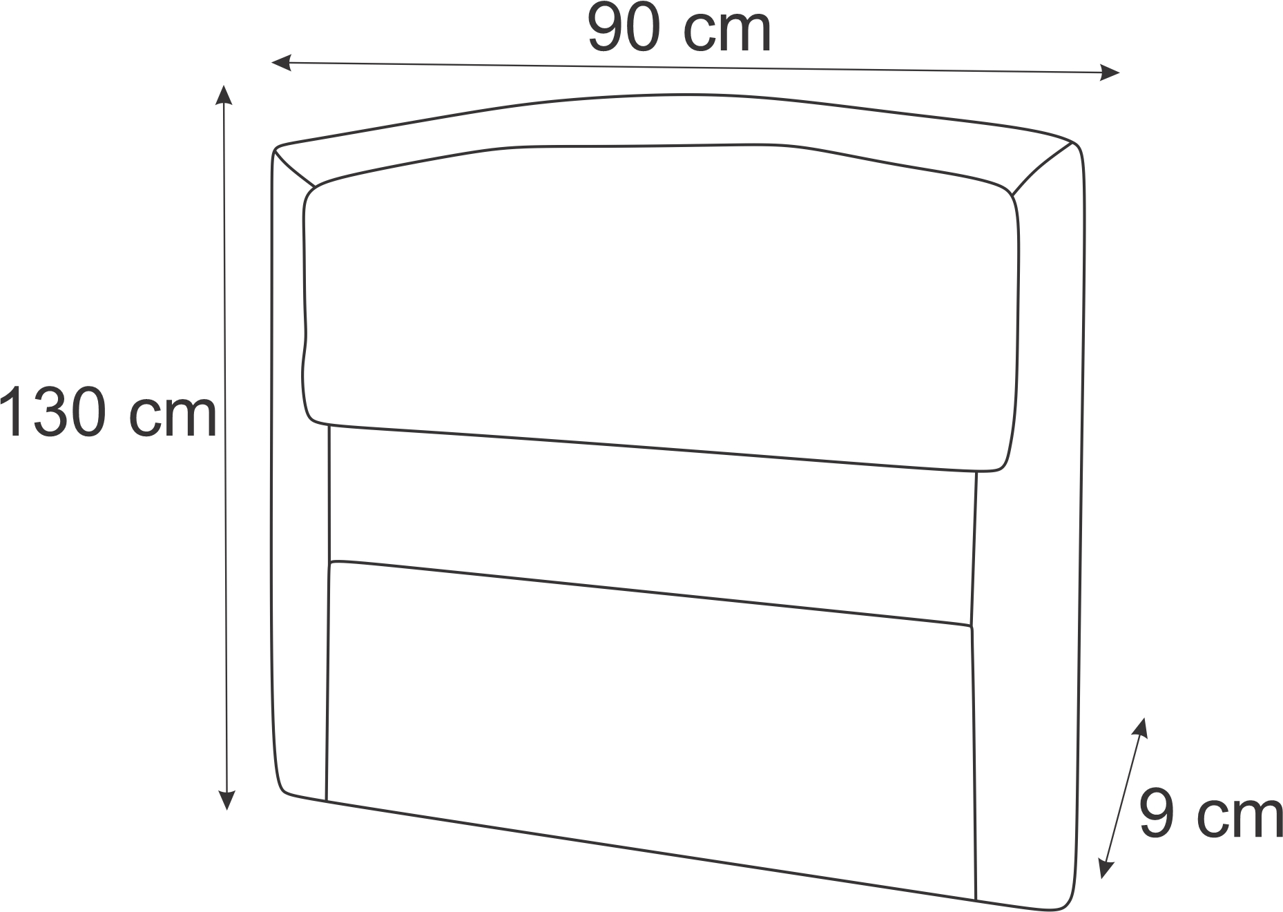 Cabeceira Solteiro Geovana 90 CM Suede Camurça - D A Decor