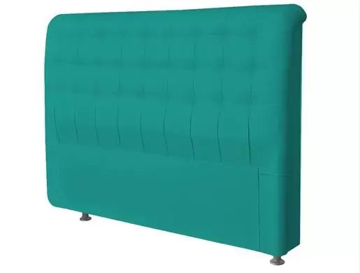 Cabeceira Solteiro Imperatriz 90 CM Suede Azul Turquesa- D A Decor